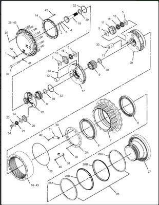 227-6116 caja de cambios del viaje de Travel Gearbox Fit CAT320C 320CL del excavador 227-6796 192-3237